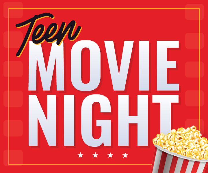 Teen Movie Night - popcorn and text