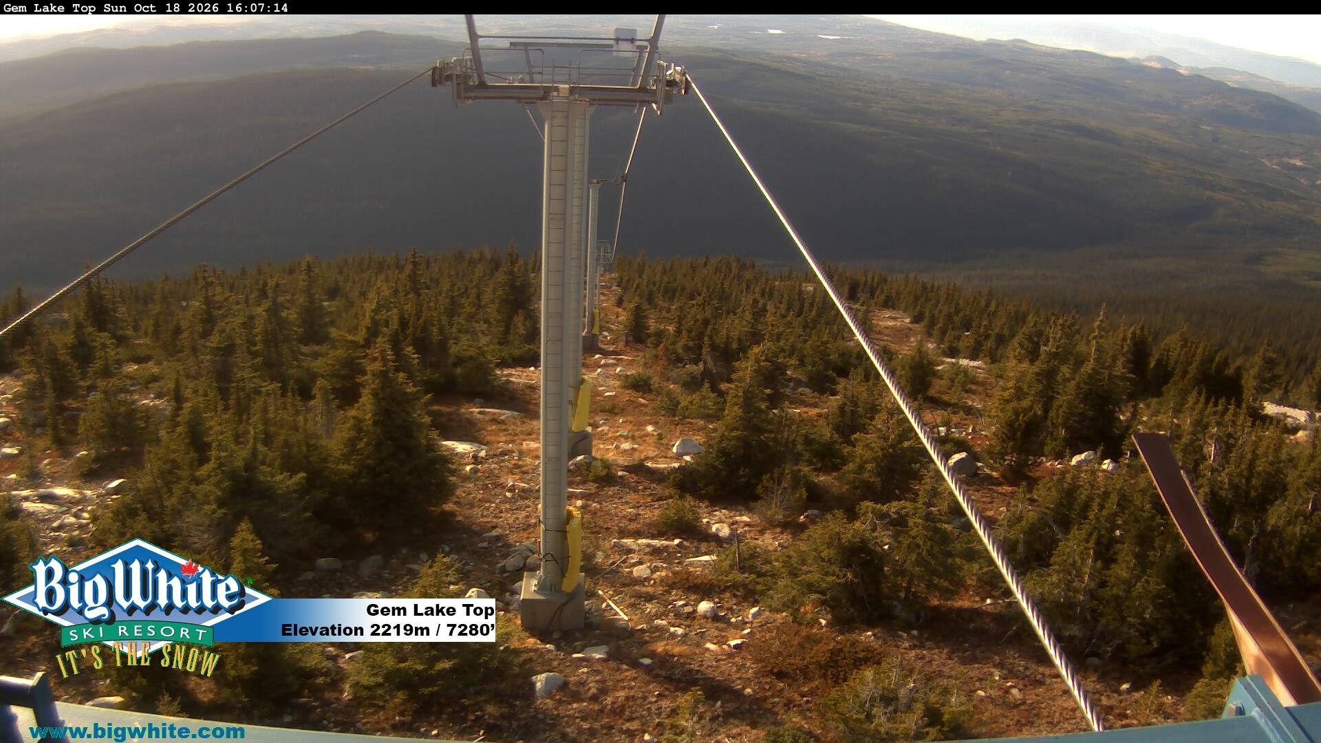 Gem Lake Top webcam at Big White Ski Resort