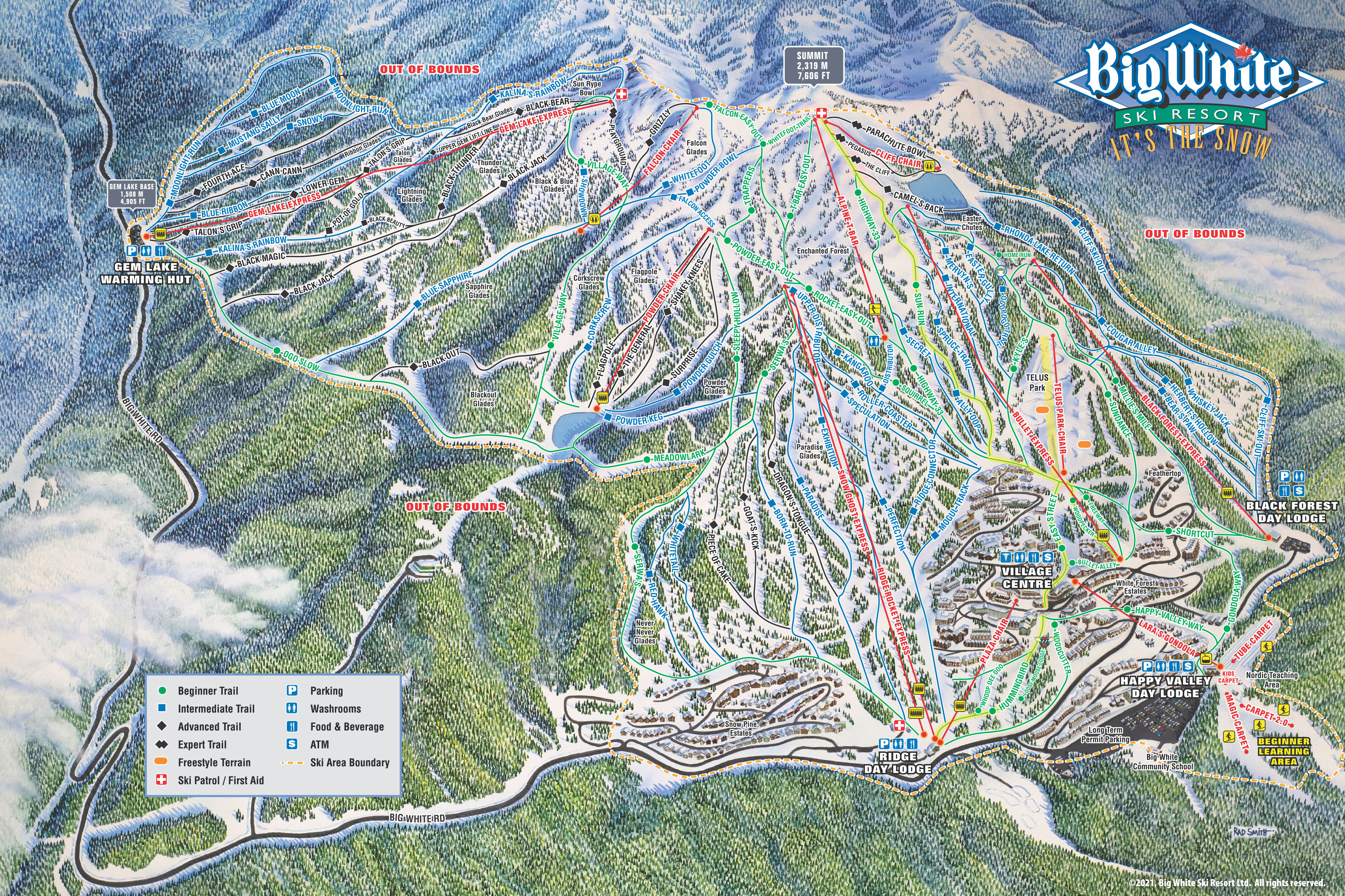 Big White Trail Map 2023