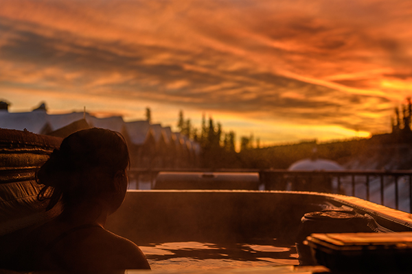 Sunset hot tub