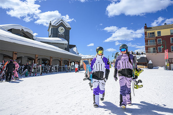 village snowboarders